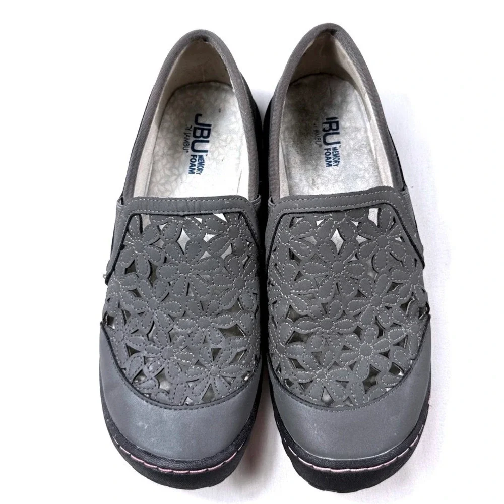 Women's JBU‎ Wildflower MEMORY FOAM BY Jambu Slip On Gray 7.5 M